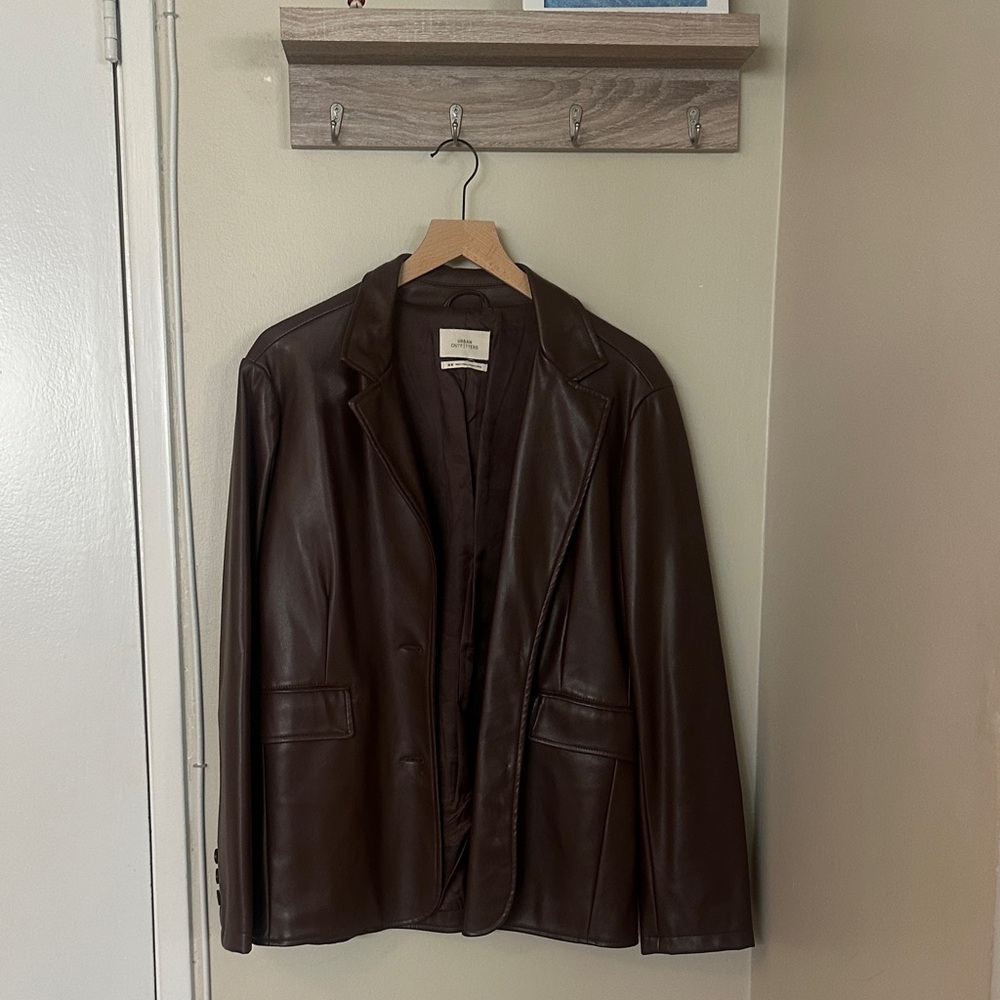 Urban Outfitters Brown Leather Blazer - Size Medium